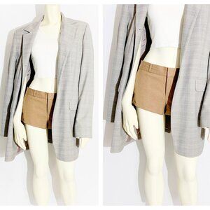 Vintage 00s Long Line Grey Plaid Blazer by Jones New York / size Small
